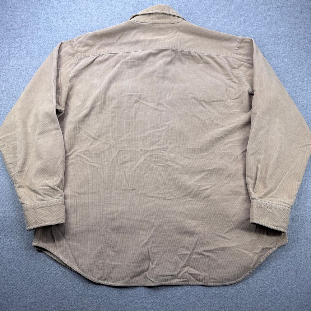 Vintage 70s Sears Corduroy Field Shirt Mens XL Khaki Tan Button Up Workwear FLAW - Picture 10 of 11